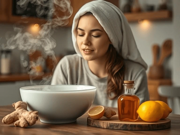 Effective cold treatment at home with warm tea and rest